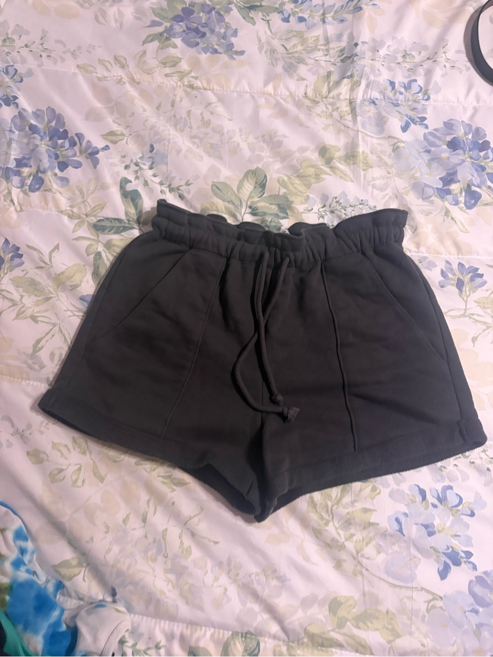 Abercrombie & Fitch Dark Gray Paperbag Waist Athletic Shorts